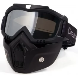 Маска мотоциклетная/снегоходная Следопыт M7 Chrome Silver + Transparent