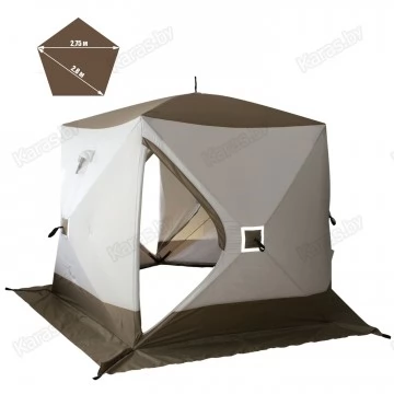 Палатка зимняя Следопыт КУБ PREMIUM 5 СТЕН, трехслойная (2.8х2.75х2.05 м)