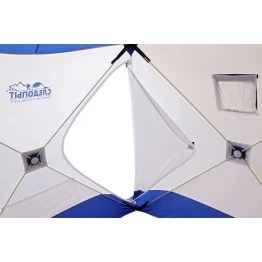 Палатка зимняя Следопыт КУБ 4 бело-оливковая(2.1х2.1х2.14 м, Oxford 210D)