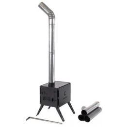 Печь дровяная Следопыт Light походная малая PF-SW-10 (с экранами, угловыми трубами)