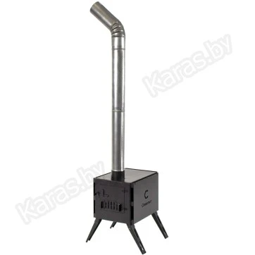 Печь дровяная Следопыт Light походная малая PF-SW-10 (с экранами, угловыми трубами)