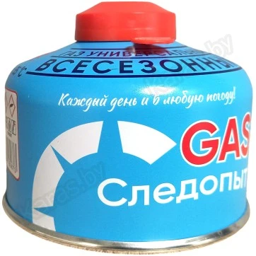 Газ для портативных плит Следопыт, резьбовой, 110 гр (всесезонный)