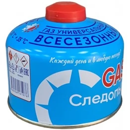Газ для портативных плит Следопыт, резьбовой, 230 гр (всесезонный)