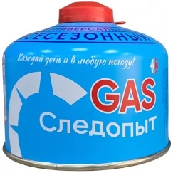 Газ для портативных плит Следопыт, резьбовой, 230 гр (всесезонный)