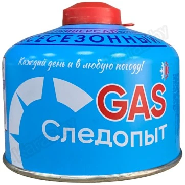 Газ для портативных плит Следопыт, резьбовой, 230 гр (всесезонный)