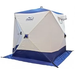 Палатка зимняя Следопыт КУБ 3 бело-синяя (1.8х1.8х2.0 м, Oxford 210D)