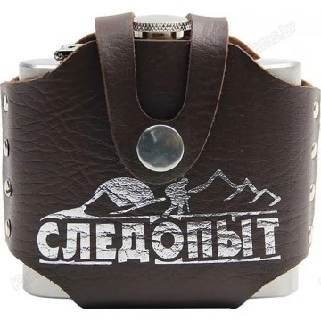 Фляжка Следопыт Freezly 150мл в кожаном чехле (PF-BD-F11)