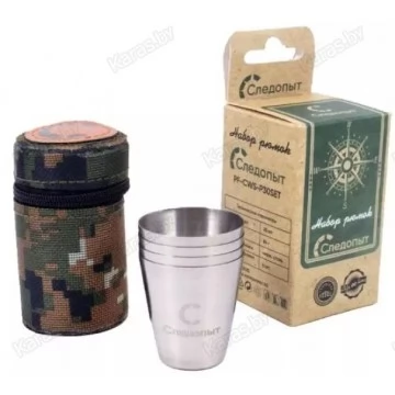 Набор рюмок Следопыт 0,025 л в чехле Oxford Camo Pixel (4 шт) PF-CWS-P30SET