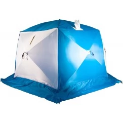Палатка зимняя СТЭК ЧУМ 2Т трехслойная, с выводом под трубу и москитной сеткой (3.8х2.05х1.8 м)