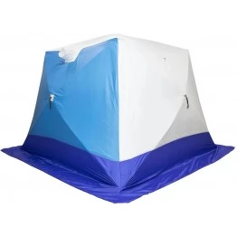 Палатка зимняя СТЭК КУБ 4 Т трехслойная, дышащая, с выводом под трубу (2.5х2.5х2.0 м)