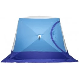 Палатка зимняя СТЭК КУБ 4 Т трехслойная, дышащая, с выводом под трубу (2.5х2.5х2.0 м)