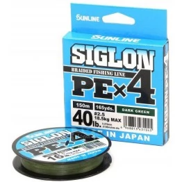 Леска плетёная Sunline Siglon PE x4 Dark Green 150 м