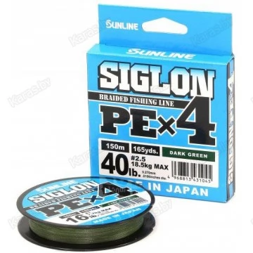 Леска плетёная Sunline Siglon PE x4 Dark Green 150 м