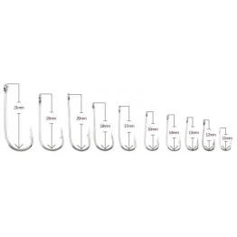 Набор крючков с длинным цевьем (никель), 100 шт