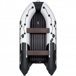 Надувная 5-местная ПВХ лодка Таймень NX 3800 НДНД Pro Комби (серый, графит)