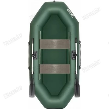 Надувная 2-местная ПВХ лодка Тонар Бриз 260 (без настила, зеленая)