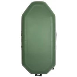 Надувная 2-местная ПВХ лодка Тонар Шкипер 260НТ (реечный настил + транец, зеленая)