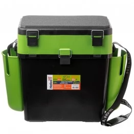 Ящик рыболовный зимний Helios c карманами 19л (салатовый)