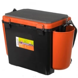 Ящик рыболовный зимний Helios 19 л с карманами односекционный (оранжевый)