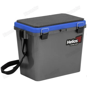 Ящик рыболовный зимний односекционный Helios 19 л (серый/синий)