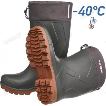 Сапоги зимние Torvi -40°C из ЭВА с подошвой ПУ и шипами (олива)