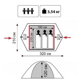 Туристическая палатка Tramp Lite Tourist 3 V2