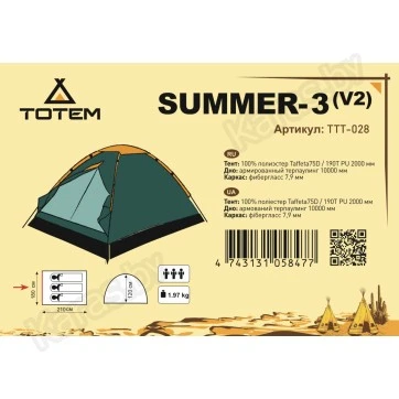 Туристическая палатка Totem Summer 3 V2