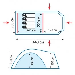 Палатка Tramp ANACONDA 4 (v2)