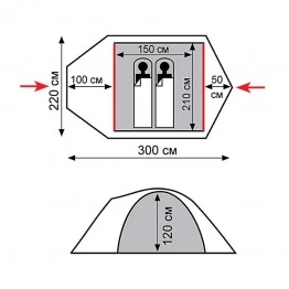 Палатка Tramp MOUNTAIN 2 (v2) Green