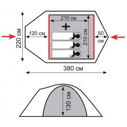 Туристическая палатка Tramp Lite Camp 3 (v2)