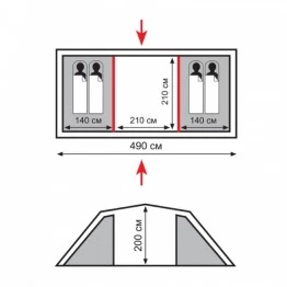 Кемпинговая палатка TOTEM Hurone 4 v2