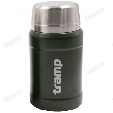 Термос пищевой Tramp 0,8 л с ложкой и чехлом (оливковый)