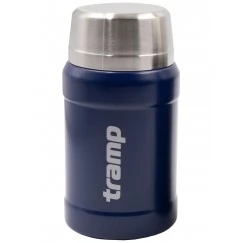Термос пищевой Tramp 0,8 л с ложкой и чехлом (синий)