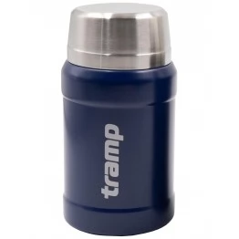 Термос пищевой Tramp 0,8 л с ложкой и чехлом (синий)
