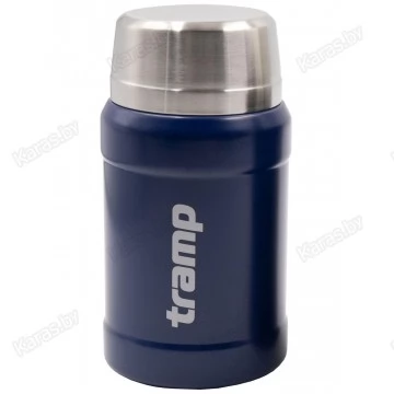 Термос пищевой Tramp 0,8 л с ложкой и чехлом (синий)