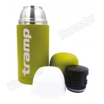 Термос TRAMP Soft Touch 0,75 л с дополнительной чашкой (оливковый)