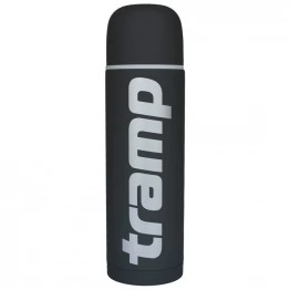 Термос TRAMP Soft Touch 1,2 л с дополнительной чашкой (серый)