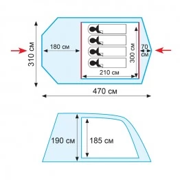 Кемпинговая 5-и местная палатка TRAMP Baltic Wave 5 v2 (TRT-79)
