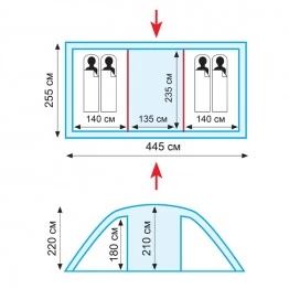 Кемпинговая 4-местная палатка Tramp Eagle 4 v2 (TRT-86)