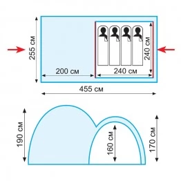 Кемпинговая 4-х местная палатка TRAMP Sphinx v2 (TRT-88)