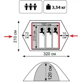 Туристическая палатка Tramp Lite Tourist 3 (v2) Sand