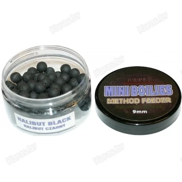 Бойлы Traper Mini Boilies 9 мм/50 г Halibut czarny (Чёрный палтус)