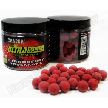 Бойлы Traper Ultra Boilies Truskawka 12mm (клубника, 100г)