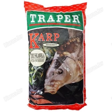 Прикормка Traper Sekret Karp Truskawka 1кг (Красная)