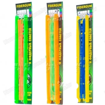 Фидергум Три Кита Эластик на мотовиле 5м/1мм (красный, синий, зеленый) 
