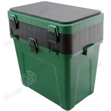 Ящик рыболовный для зимней рыбалки Три Кита зеленый (380*360*240 мм)