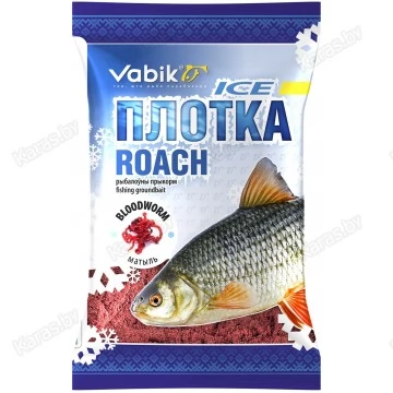 Прикормка зимняя Vabik Ice Плотва Мотыль (тёмно-красная) 750г