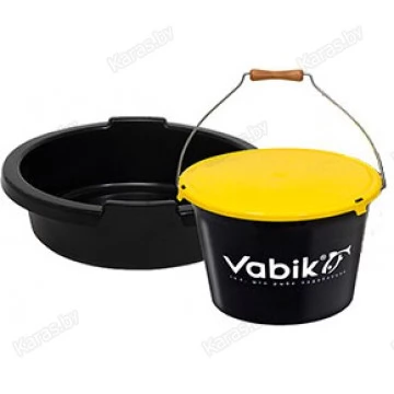Ведро для прикормки Vabik PRO 25 л с тазом и крышкой