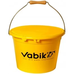 Ведро для прикормки с крышкой Vabik PRO 13 л жёлтое