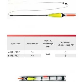 Оснастка готовая Yaman "Набор рыбака 4" 3-4 г